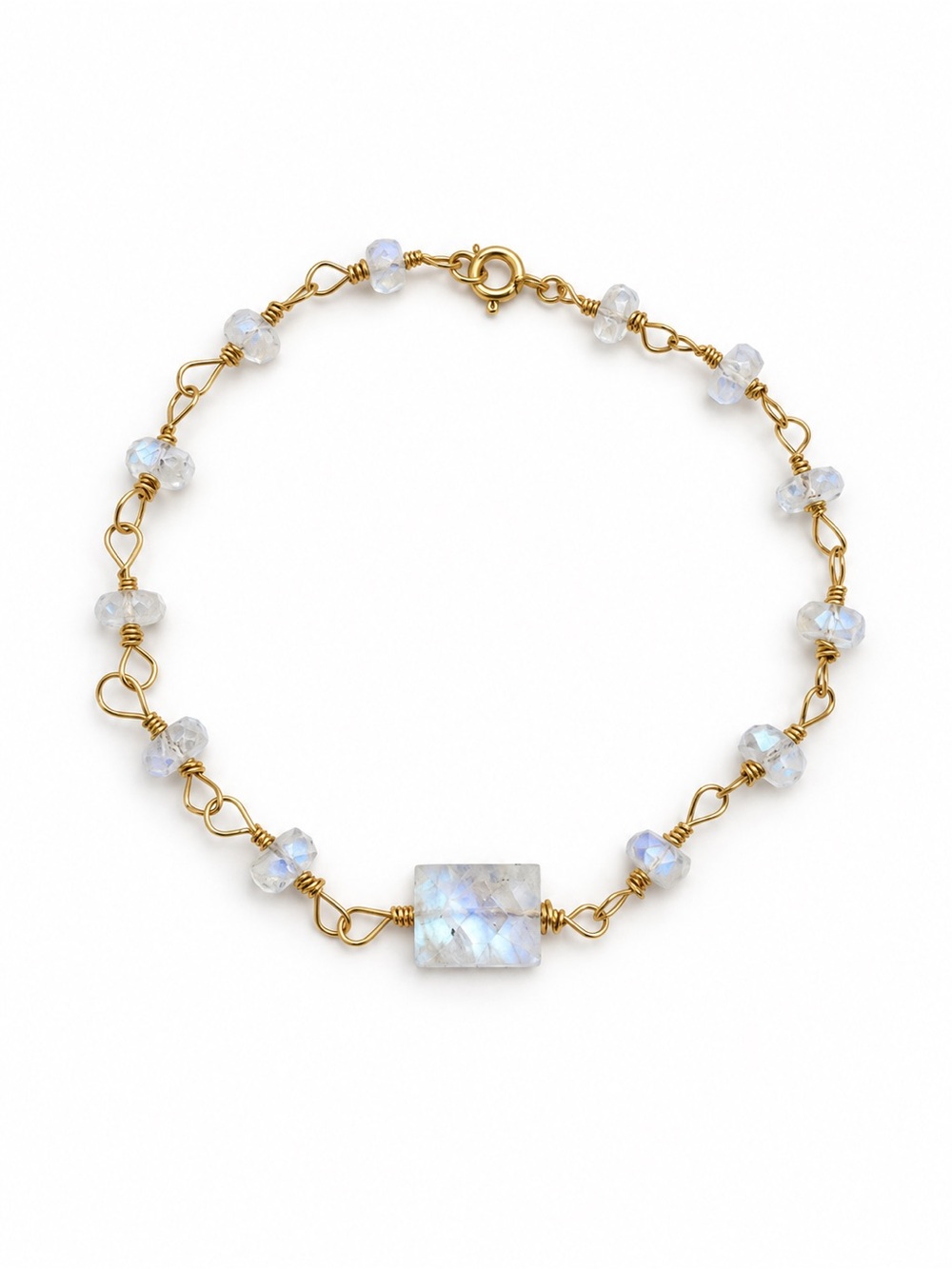 AWB5 Moonstone Square Gold Bracelet